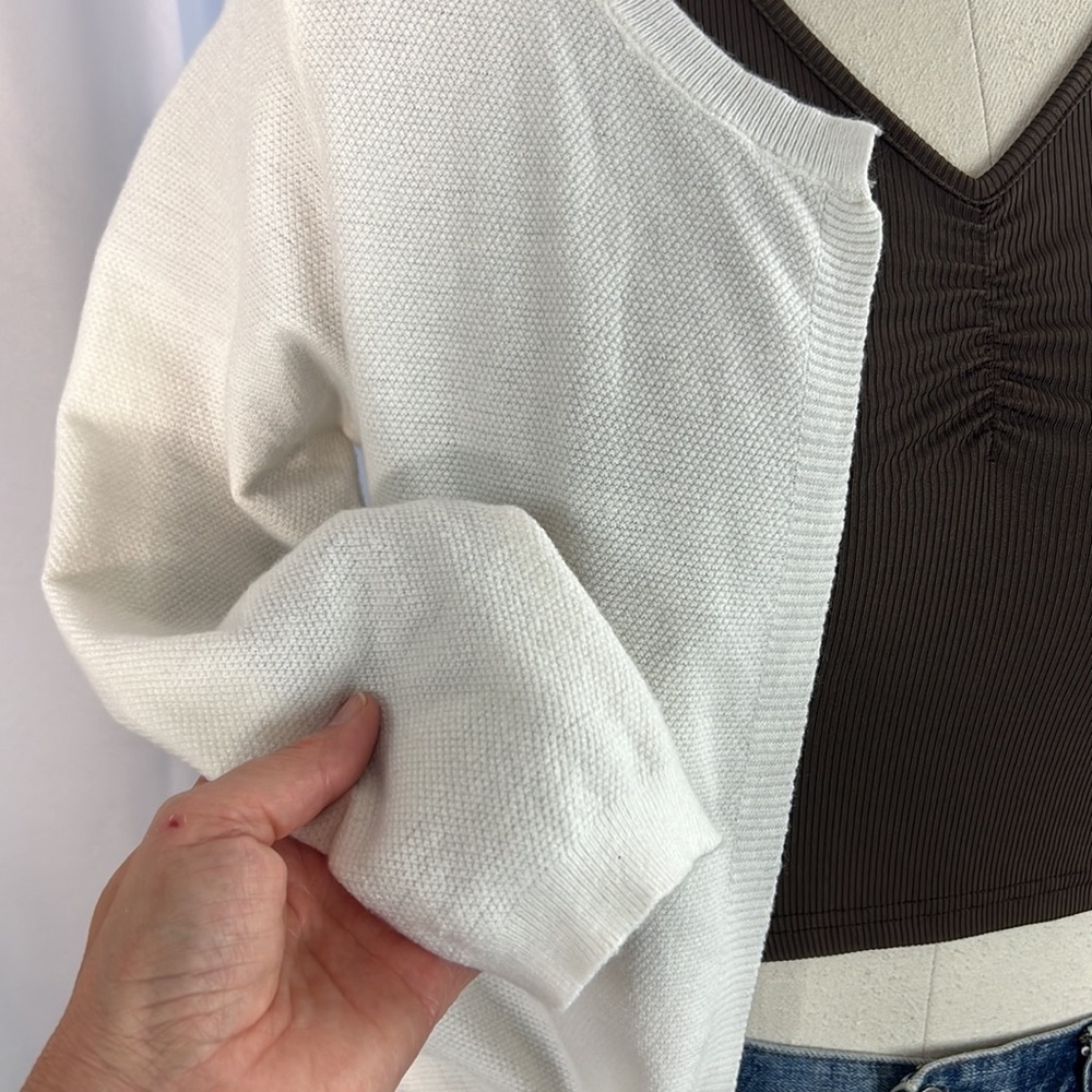 Kancy Kole ivory open front long sleeve super soft cardigan medium - Picture 3 of 12